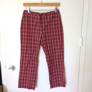 NWT Vintage Ann Taylor Loft Red Stretch Plaid Capri Pants Sz 6